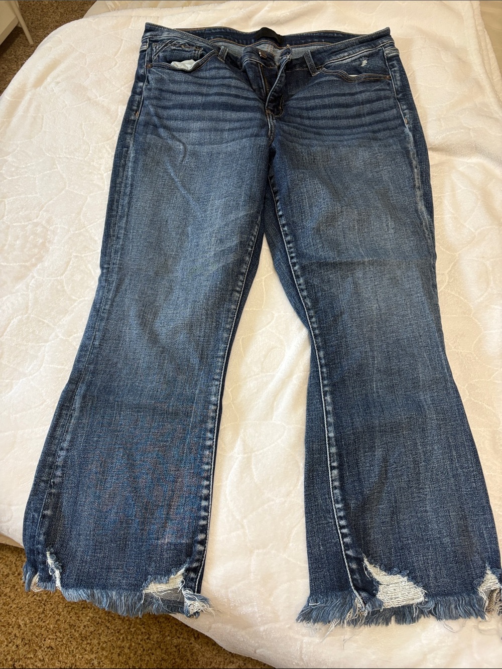 Buckle Dark Blue Frayed Hem Women’s Jeans